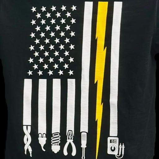 Electrician American Flag Tools Tee - Image 4
