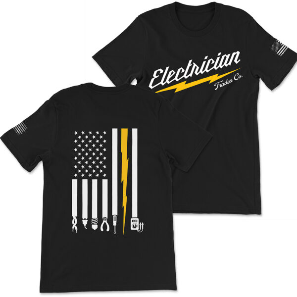 Electrician American Flag Tools Tee